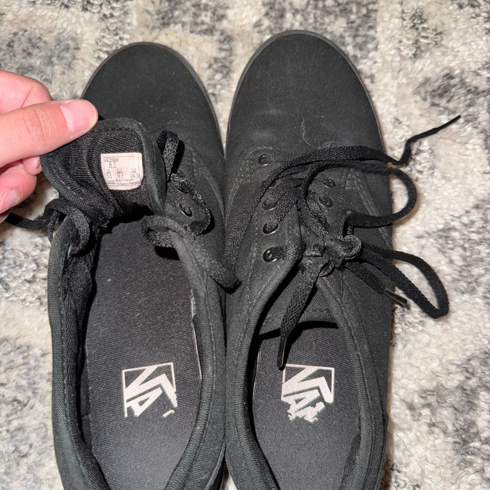 Vans Black Canvas Sneakers Classic Low-Top Design